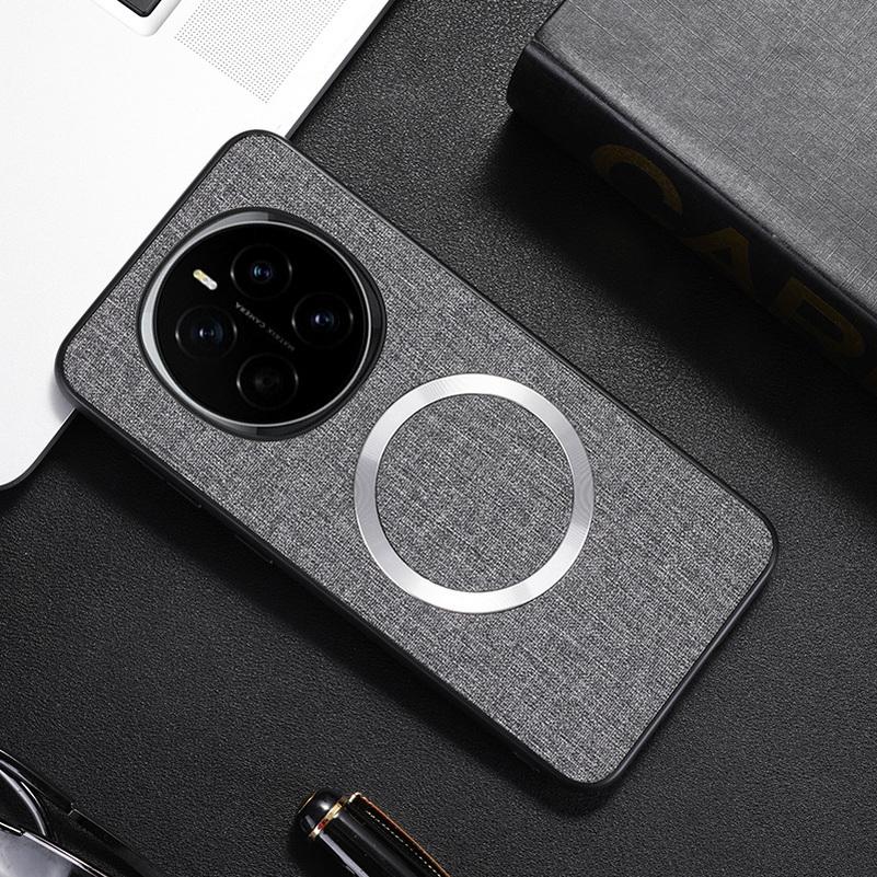 Magsafe Magnetic Plain Leather Case For Honor Magic 7 Pro Magic7 Honor 200 Pro 200 Lite  Cloth Wireless Charging Cover
