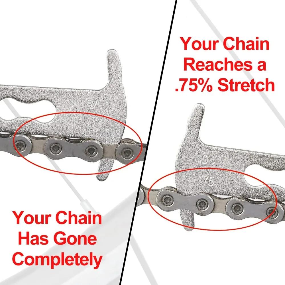Bicycle Chain Wear Indicator Checker Mountain Road Bike Chains Gauge Measurement Ruler Cycling Replacement Repair Tool