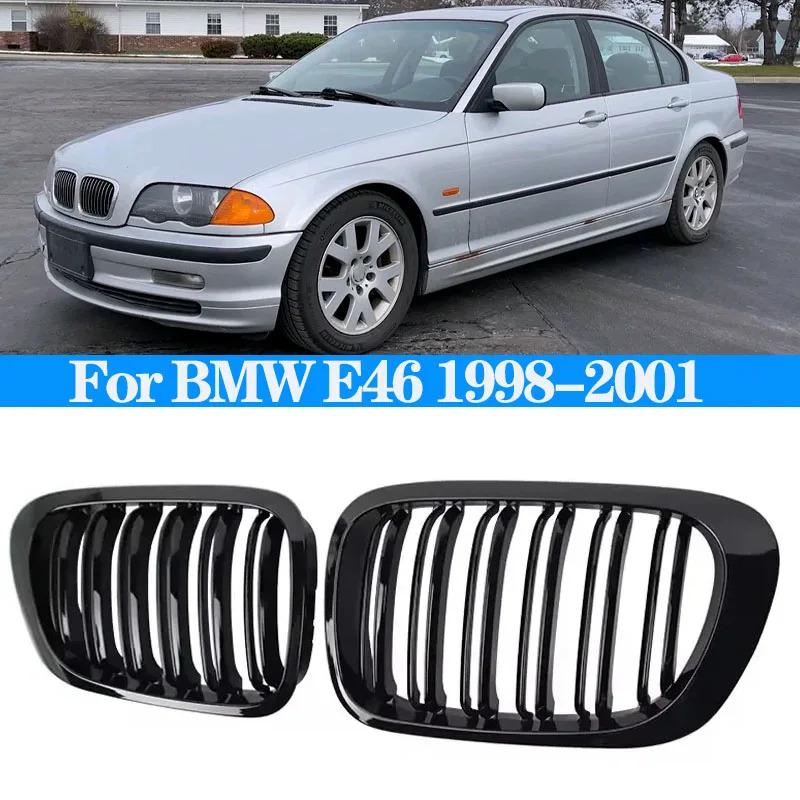 Glänzend Doppelstreifen Stil Frontstoßstange Renngitter Für BMW E46 4-Türer 320i 323i 325i 328i 330i 1998-2001 Grill Zubehör