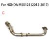 For HONDA MSX125 MSX125SF 2012-2020 Upgrade Motorcycle Exhaust Systems Header Front Link Tube Connect Middle Pipe