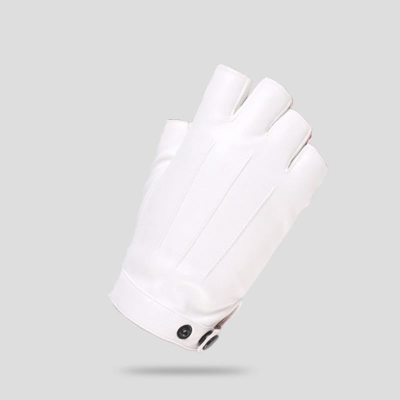 

Мужские и женские кожаные перчатки с тремя ремешками без пальцев, многоцветные, для уличных танцев, тонкие, для выступлений в ночном клубе, танцевальные перчатки One Size