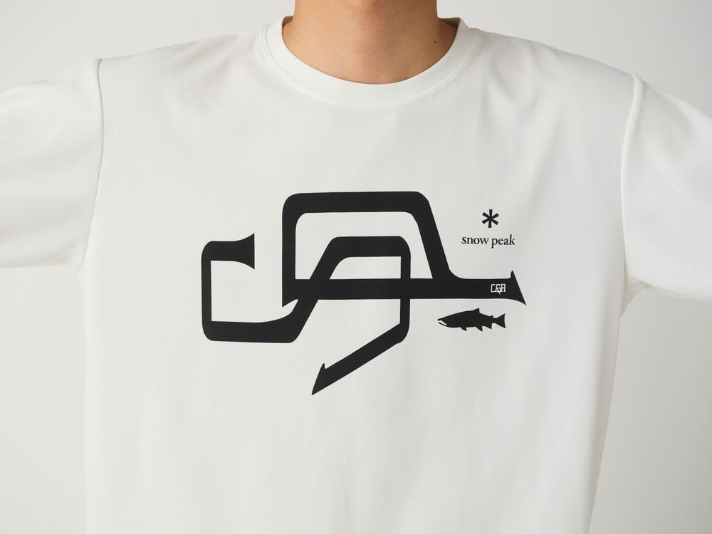 Snow Peak SP Logo Graphic Long Sleeve Cut and Long Sleeve and Size M T-Shirt SPF-TS-25AU901, Sew, T-Shirt, Men's Women's, White,