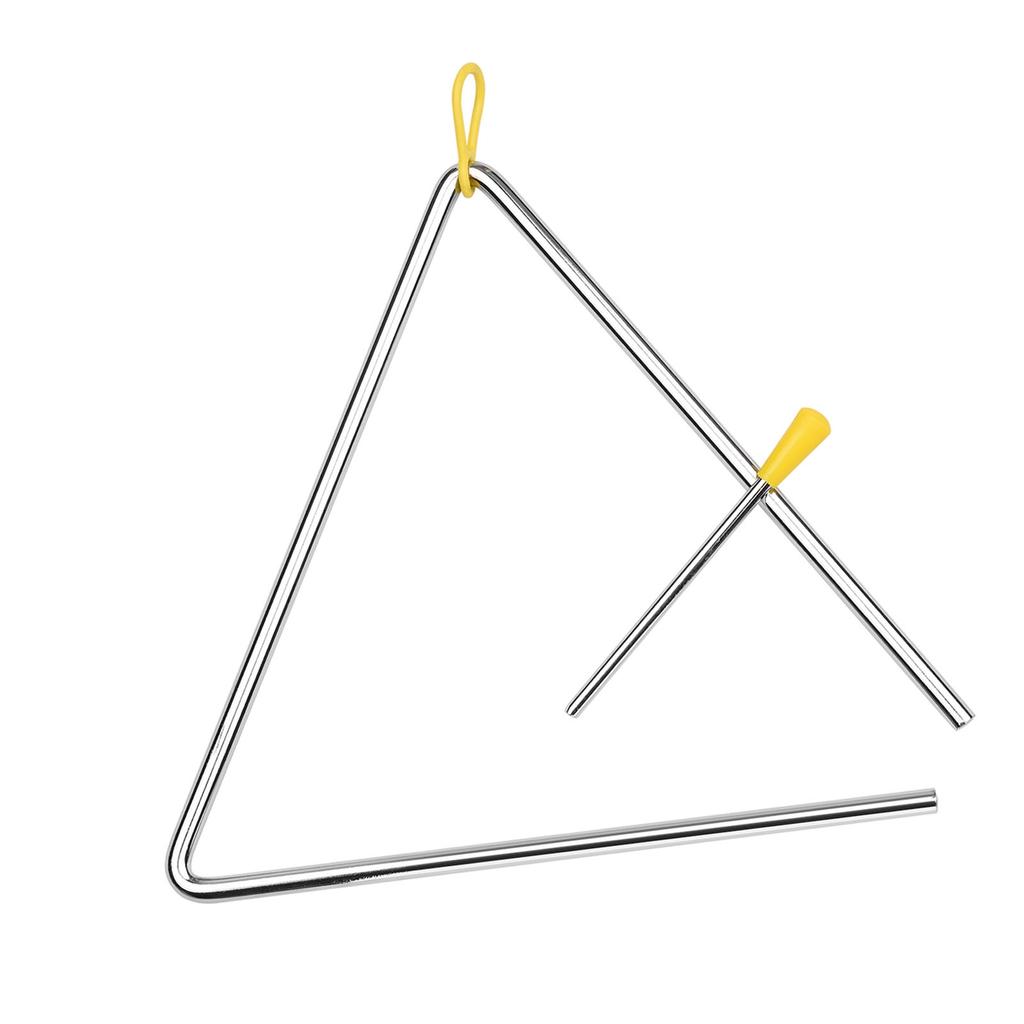 8 Inch Triangle Bell Triangolo with Metal Mallet Idiophone Steel Percussion Children Toddle Kid Rhythm Learning Early