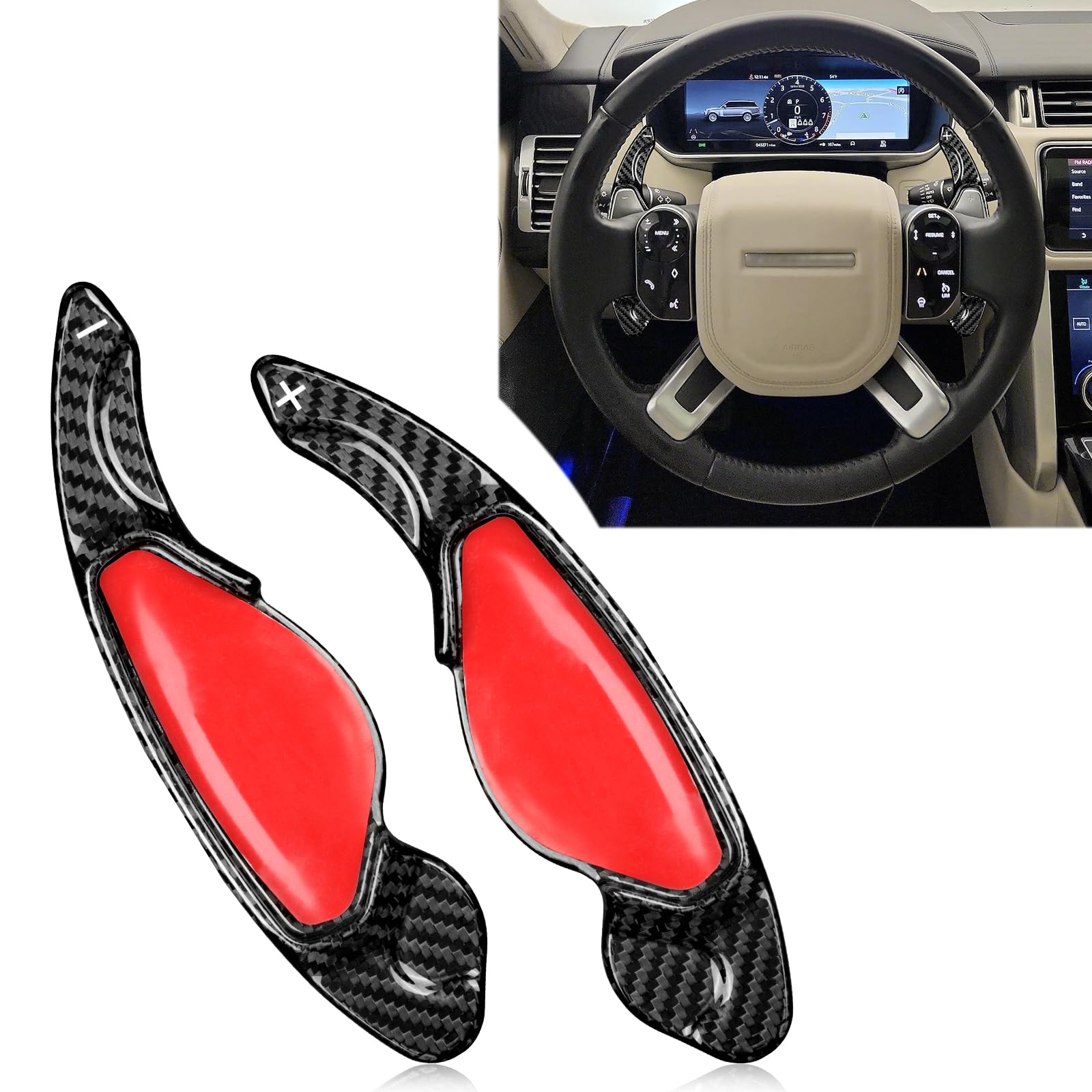 

Land Rover Paddle Shift Jaguar Paddle Shift Real Carbon Compatible with and More T-carbon Covers, Extensions, Fiber, Evoque, Discovery, F-Pace, XE,
