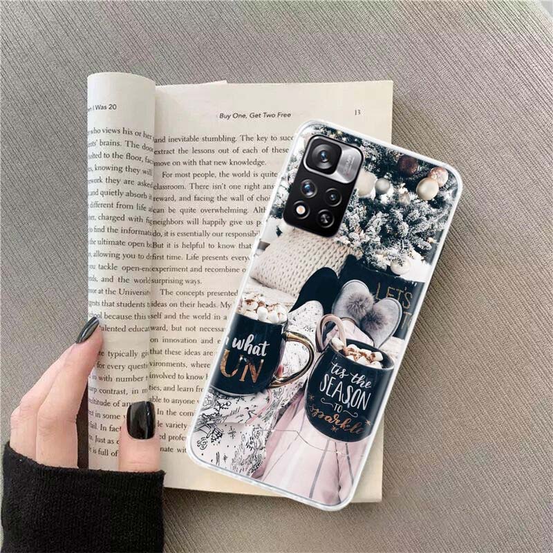 Winter Coffee Christmas Phone Case For Xiaomi Redmi Note 14 Pro 12 Plus 12S 10 11 Pro 4G 5G 9T 9S 8T 10S 11T 11S 11E 9 8 Coque F