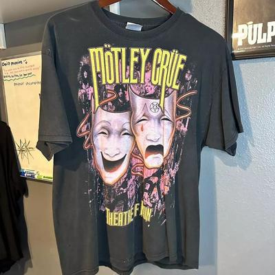 T-shirt Unisexe 90s Motley Crue Theatre of Pain Noir Basique Classique Vtg S-5XL