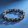 European and American Men's Stainless Steel Creative Skull Bracelet, Personalized Punk Locomotive Ghost Head Bracelet, Titanium Steel Jewelry