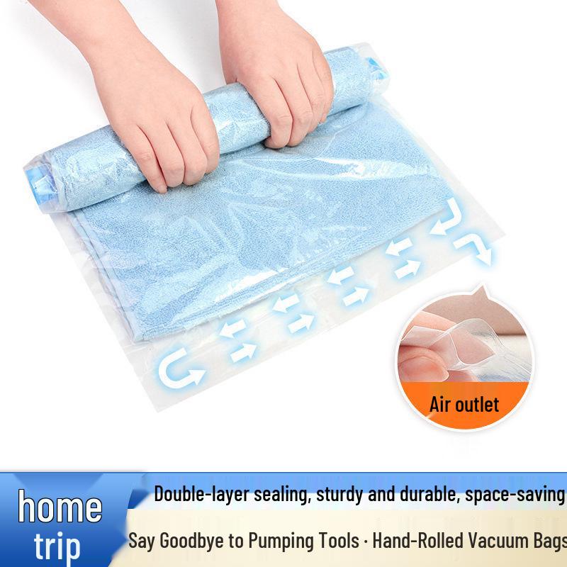 Transparent Blue-Edged Vacuum Compression Bag for Duvets and Clothes