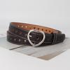 Gothic Love Heart Belts Heart Eyelet Grommet Waist Band Fashion PU Leather Belt  For Women Man