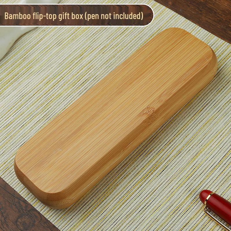 Wooden Metal Ballpoint & Bamboo Fountain Pen - Retro Colorblock, High-End Refill, Ideal for Business or Student Gifts