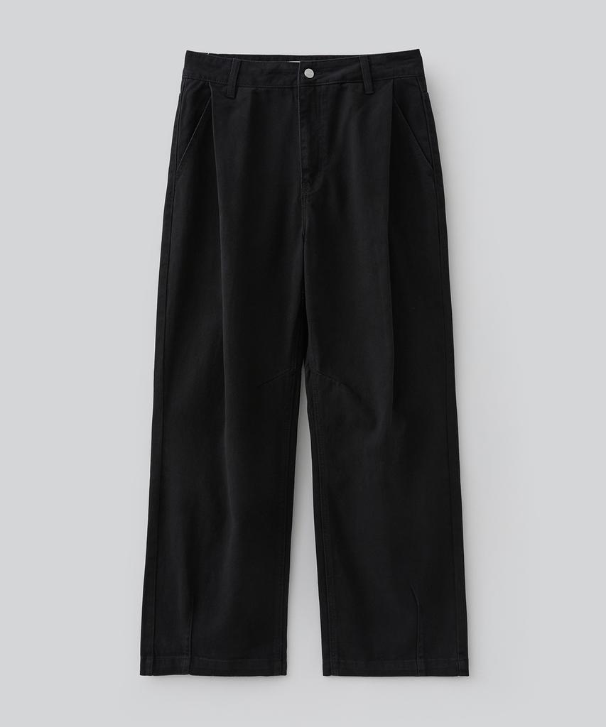 Pabeulega Vertical Single-Pleat Chino Pants (Black)