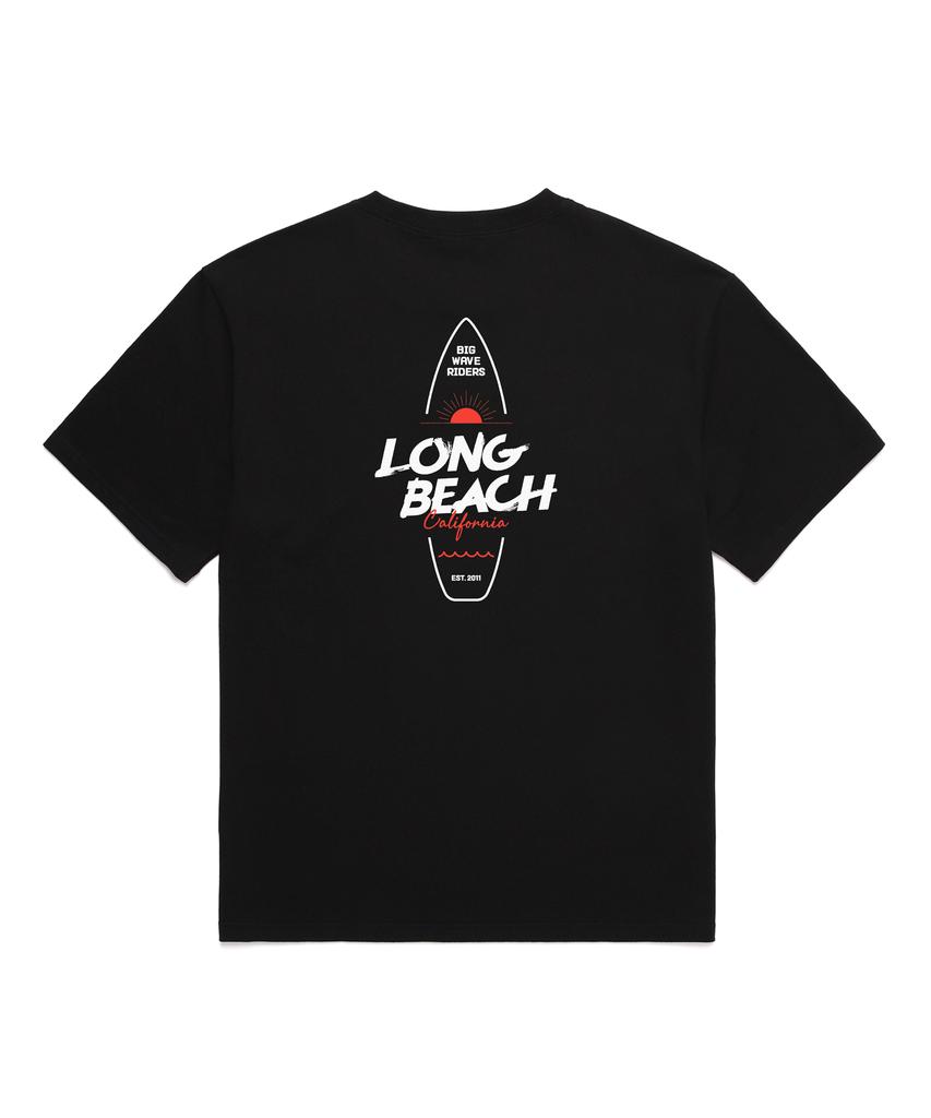 VANNWORKS Long Beach California Oversized Short Sleeve T-Shirt (Vncts231) Black