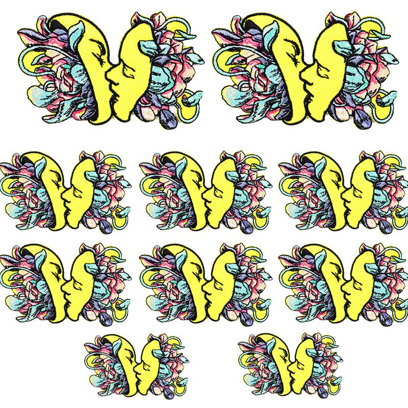 5 szt./Partie Księżyc Motyl Taśma Kwiat Haftowana Naszywka Kreskówkowe Naszywki Na Ubrania DIY Naszywki Do Naprasowywania Na Ubrania Naklejki Do Naszywania