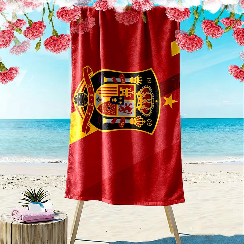 Spain National Football Team Print Beach Towel, Large Soft Quick Dry Towel for Beach Camping Swimming