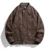 New deerskin fleece jacket men's spring and autumn new sense top American trendy brand loose casual leather jacket