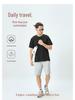 Di Family Men's Round Neck Quick-Dry Anti-Wrinkle T-Shirt - Black, Breathable, Solid Color, Short Sleeve, Tech-Enhanced