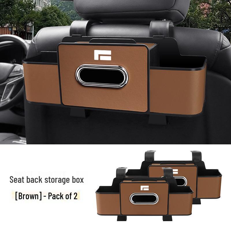 Jishi 01 Sitzrücken-Organizer für das Auto: Aufbewahrungsbox, Getränkehalter, Taschentuchspender, Handyhalter.