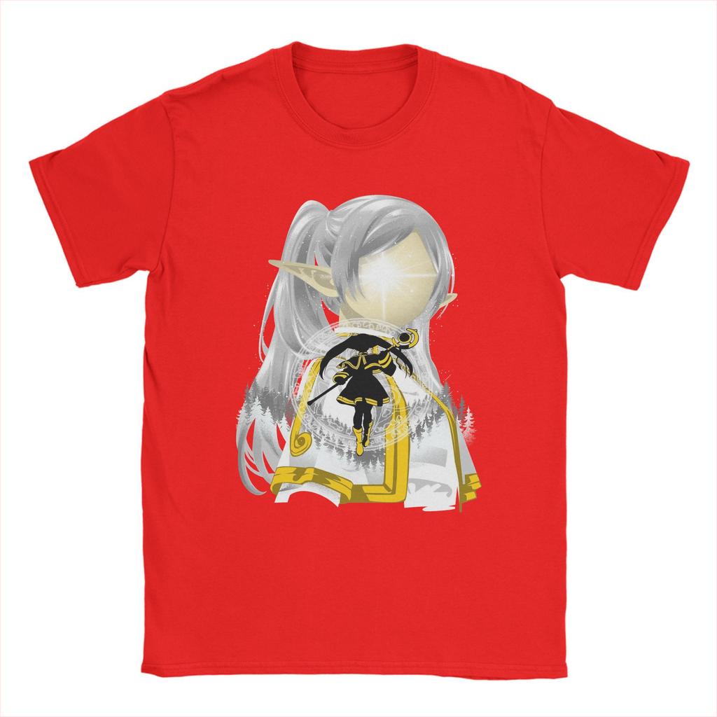 Sousou No Frieren Anime T-Shirts for Men  Fun 100% Cotton Tee Shirt Round Neck Short Sleeve T Shirt New Arrival Clothes