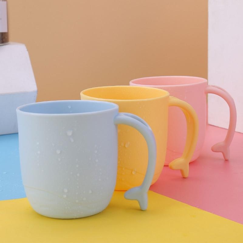 Dolphin Design Children Mouthwash Cup PP Construction Easy to Grip Handle Toothbrush Cup For Home and Travel Essential