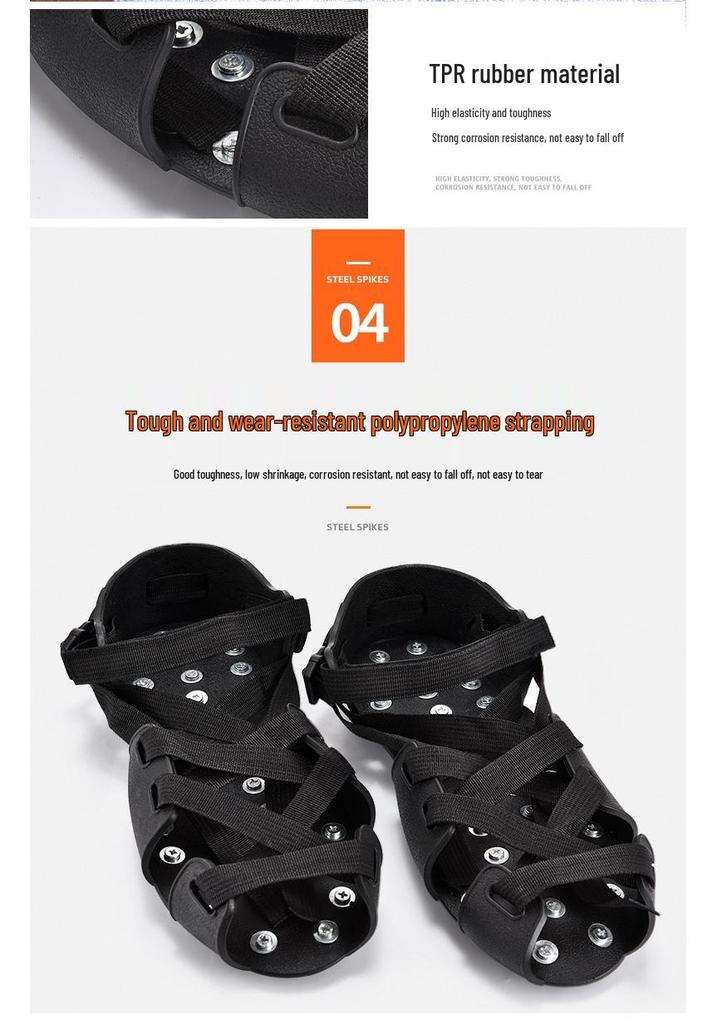 Professional Anti-slip Crampons with Spikes for Hiking, Ice Climbing, Fishing, and Snow - Outdoor Ice Grips Shoe Covers.