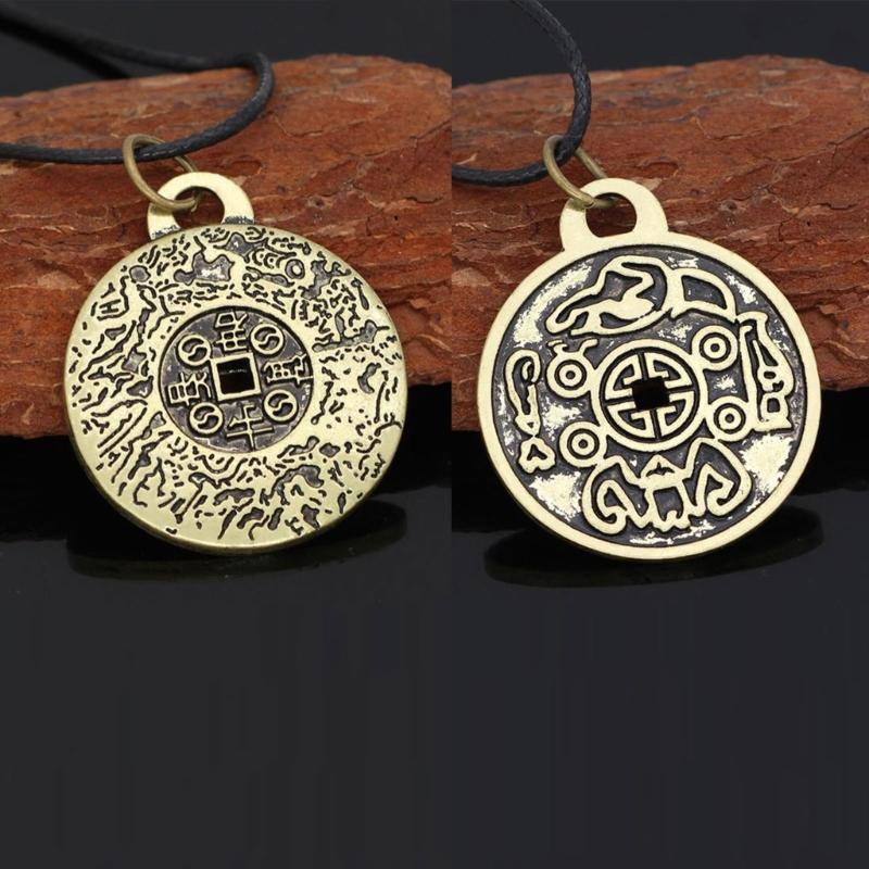 Elegant Bronze Amulet Neckchain Symbolic Adjustable Necklaces Stylish Alloy Clavicle Chain Jewelry for Everyday Wear