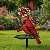 2D Flat Floral Bird Garden Stake Acrylic Flower Pattern Ornaments  Outdoor Lawn Use