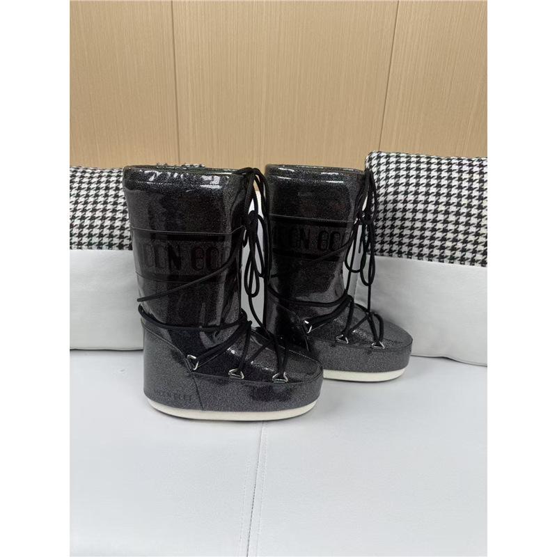 Wintermode Moon Boots Verdickte Thermohülle Baumwollstiefel Wasserdichte und rutschfeste Riemen Brotstiefel