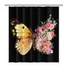 Gold Moth Shower Curtain Moon Phase Curtains For Bathroom Gothic Black Butterfly Moonlit Bath Curtain Psychedelic Bathroon Decor