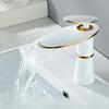Rubinetto Miscelatore per Lavabo a Cascata Bianco Oro Caldo Freddo Rubinetto Lavabo Ottone Nero Alto Miscelatore da Bagno Cigno Ferramenta per la Casa Rubinetto