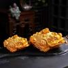 Golden Toad Resin Ashtray with Lid - Chinese Style Ornament for Home, Office, or Tea Table