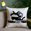 Cute Cat Cushion Cover Plush Fabric DoubleSided Printed Invisible Zipper Sofa Pillow Case Home Bedroom Decor