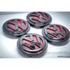 MODIFIX-CO-UK VW Glänzend Rot Schwarz Leichtmetallfelgen Mittelkappen 4 Stück VW Golf MK7 Passat Tiguan 66mm