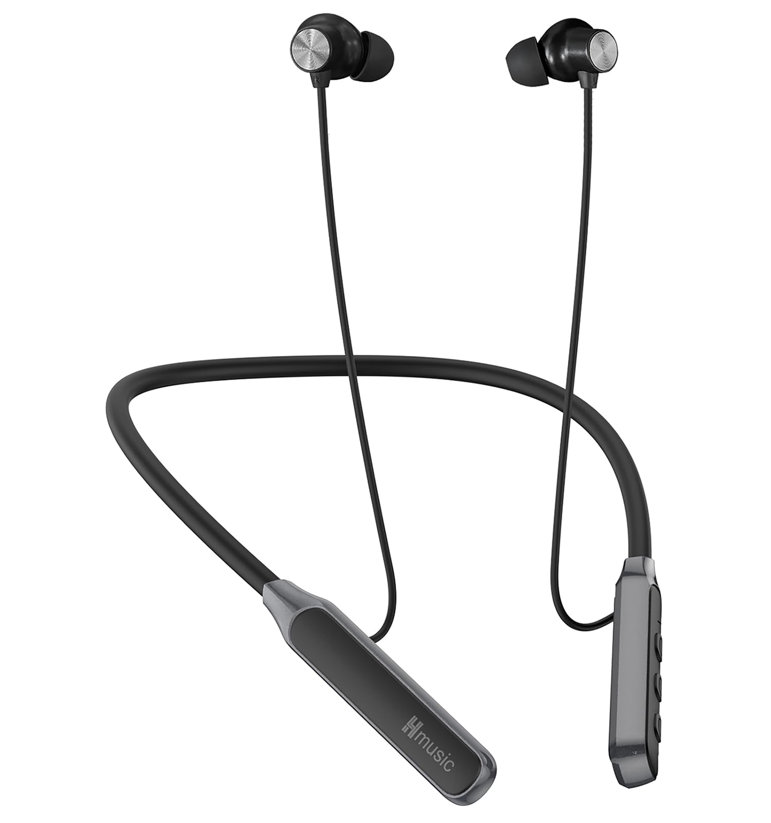 

Hmusic 2025 Наушники с шейным ободом, Bluetooth 5.4, 30+ часов работы от аккумулятора, водонепроницаемость IPX5, многоточечные наушники с магнитами, игровой режим, шум