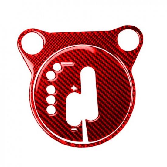 2Pcs Red Carbon Fiber Interior Automatic Gear Shift Cover Trim For Nissan 370Z