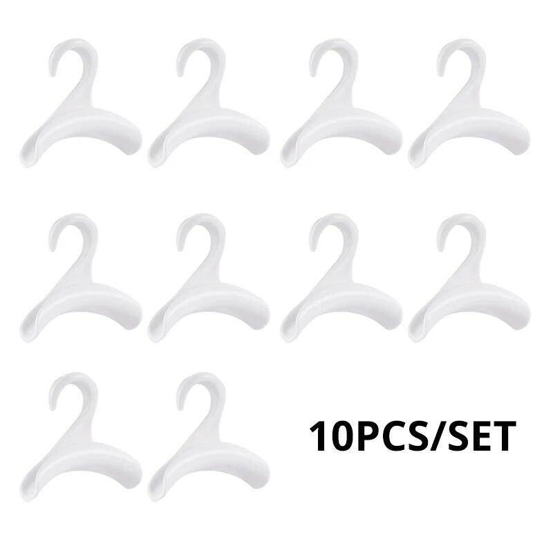 10pcs Plastic Hanger Connection Hooks Stackable Space Saving Storage Multifunctional Bags and Hats Hanging Rack Home Accessories
