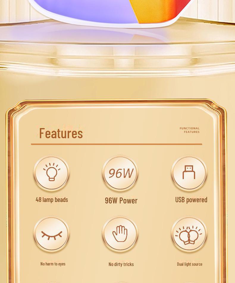 96W Battery-Powered Nail Light Therapy Dryer for Nail Art