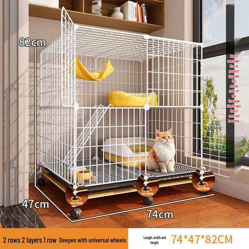 Indoor Cat Villa: Spacious Cage with Integrated Toilet and Bed