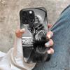 Black Cat Glass Phone Shell For iPhone 16 Plus 15 Pro 14 13 12 Pro Max Soft Silicone Shock Absorption Drop Proof Shell Case