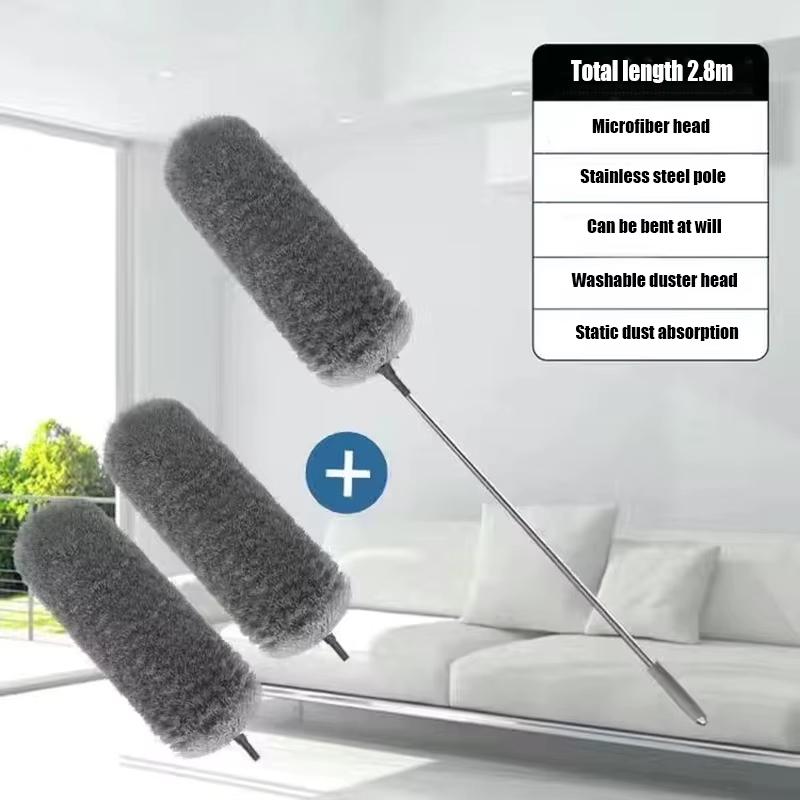 2.8-Meter Retractable long-Handled Fiber Duster For Household Cleaning And Dust Removal Electrostatic Dust Removal Set