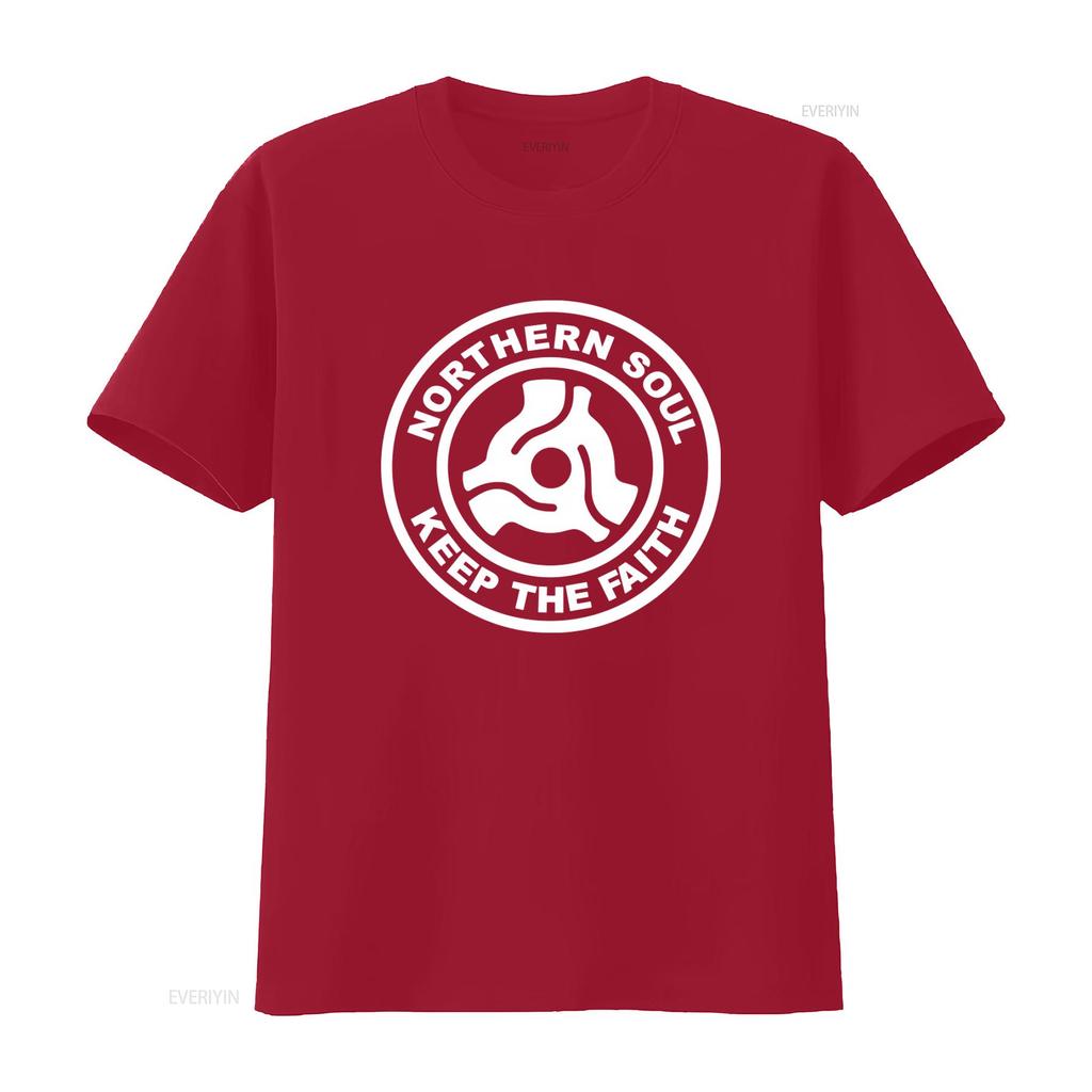 Northern Soul Keep The Faith Retro Disco Music T Shirt for Men Comfortable Cotton Loose Fit vintage Washed Soft Stylish