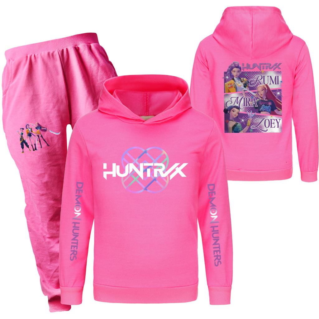 Children's Hooded Top And Pants Two-piece Tracksuit Set Long-sleeved Printed Sweatshirt Set