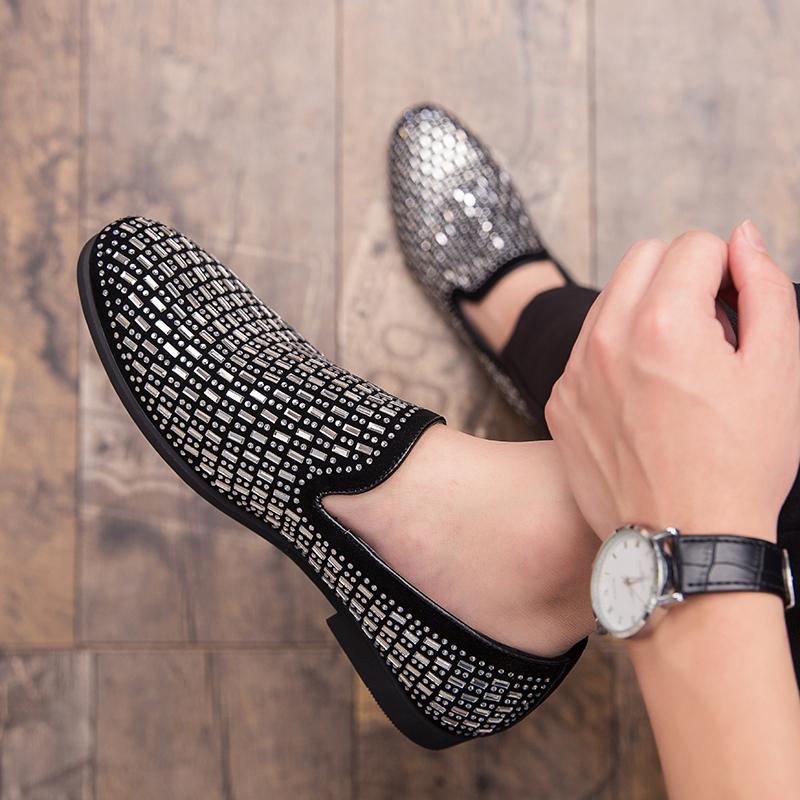 Markendesigner Mann Golden Diamond Schuhe 2024 Neue echte Ledermode Herren Wohnungen Prom Männliche Halbschuhe Größe 38-46 Lederschuhe