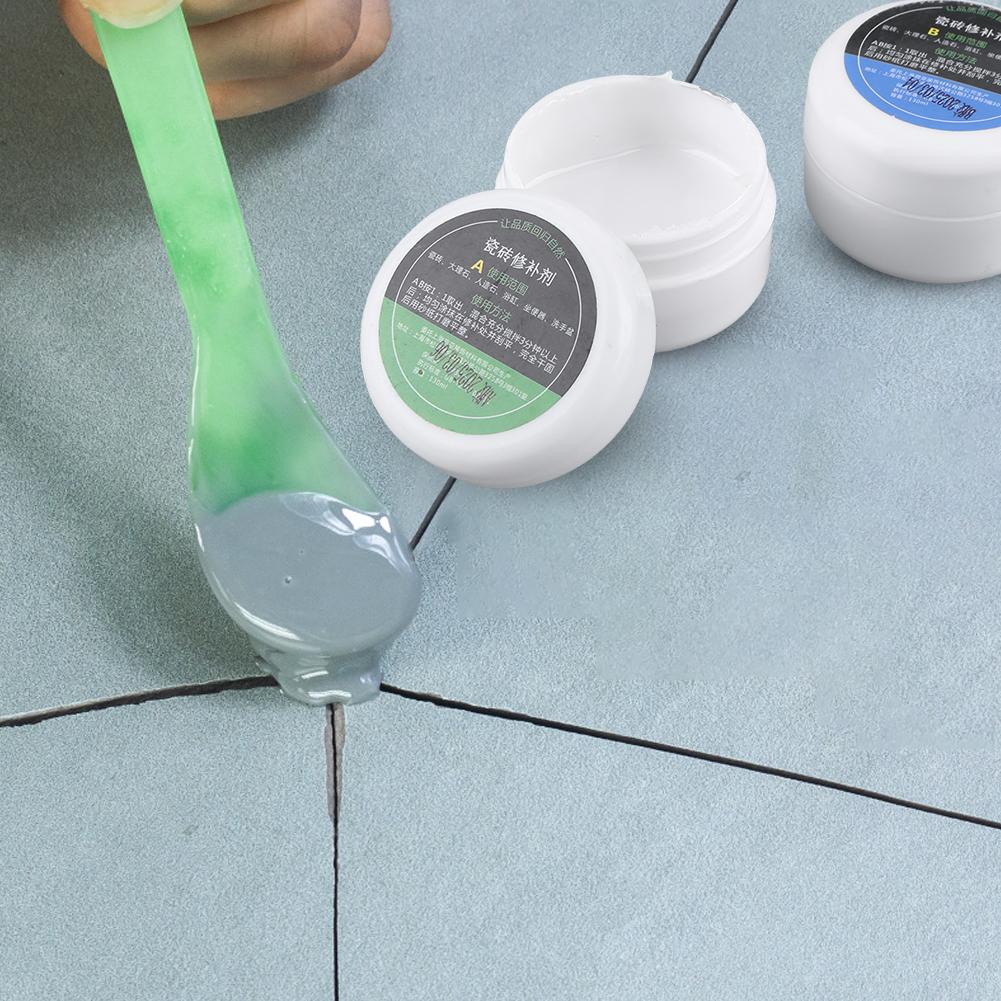 Tile Repair Kit Ceramic Floor Tile Toilet Washbasin Repair Glue Crack Repair Caulk Glue Tile Stone Crack Repair Kit for Cracks
