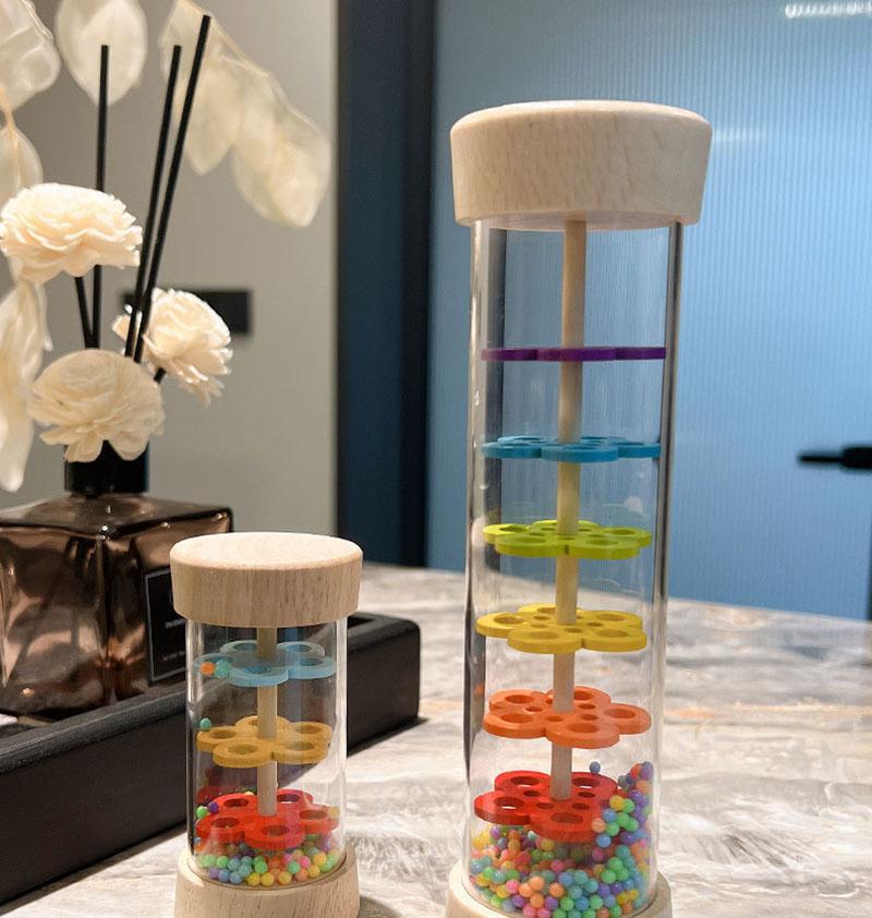 Rain Sound Tube Simulator Toy Rainbow Hourglass Sand Bell Learning Music Class Puzzle Half Discussion Instrument Children Gift Idea