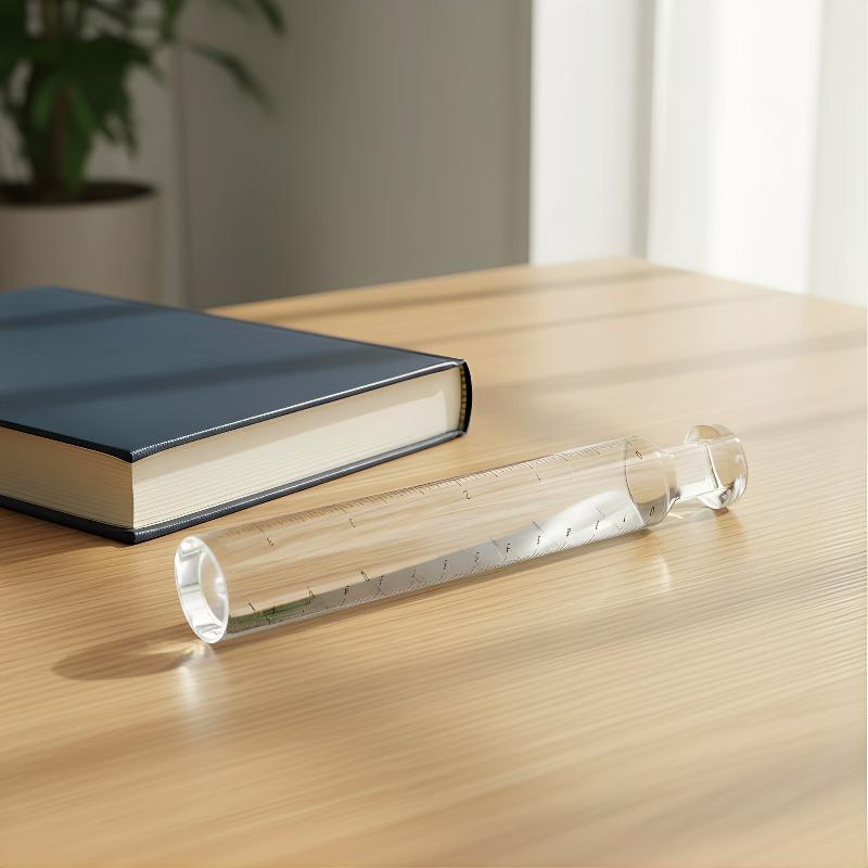 2Pcs Portable Bar Magnifier Narrow Guide-line In Center 2x Magnifier Ruler Handheld Acrylic Magnifying Glass With 110 Mm Scale