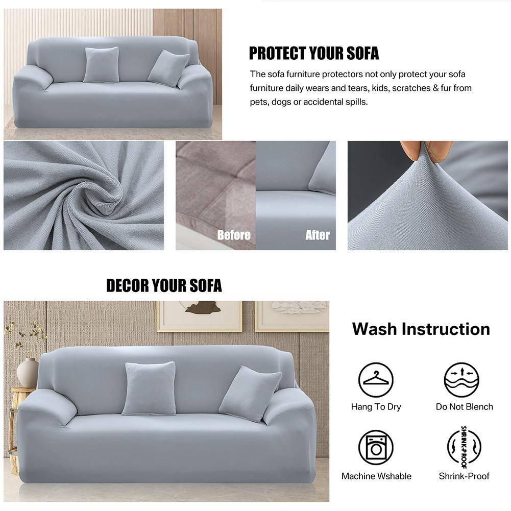 Solid Color Elastic Sofa Covers for Living Room Thicken Sectional Corner Slipcovers Couch Cover L Shape Need Buy 2PCS Cover