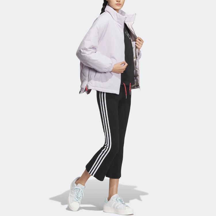 Adidas Originals Miffy Collaboration Series Solid Color Logo Pattern Stand Collar Sports Cotton Jacket Women Jacket Pink White IM1701