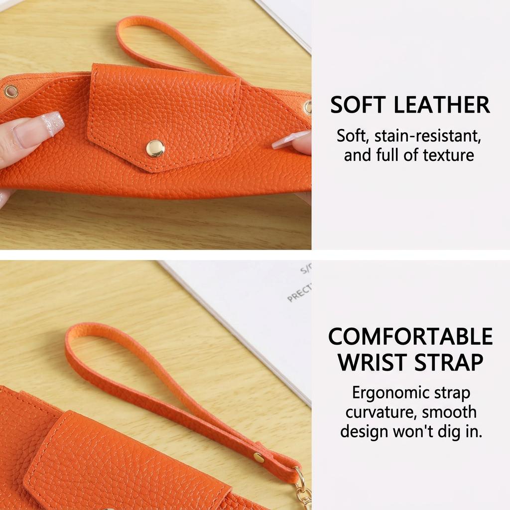 Portable Soft Eyeglasses Pouch Pu Leather Anti-Scratch Wrist Strap Storage Bag For Sunglasses Reading Glasses Bag Gift