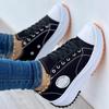 Scarpe di Tela Primavera Estate da Donna Moda Colore Caramella Sneakers con Zeppa Allacciatura Scarpe Singole da Donna Scarpe Piatte Casual da Donna