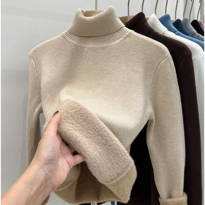 High Neck Sweater for Women, Slim Fit and Slimming Top for Autumn and Winter, Black Knitted Base Shirt with A Stylish Look